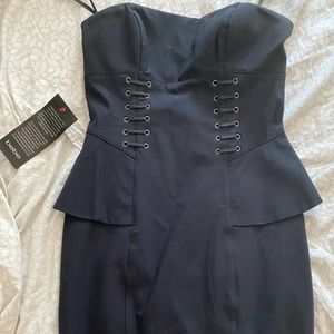 NWT Bebe navy corset mini dress